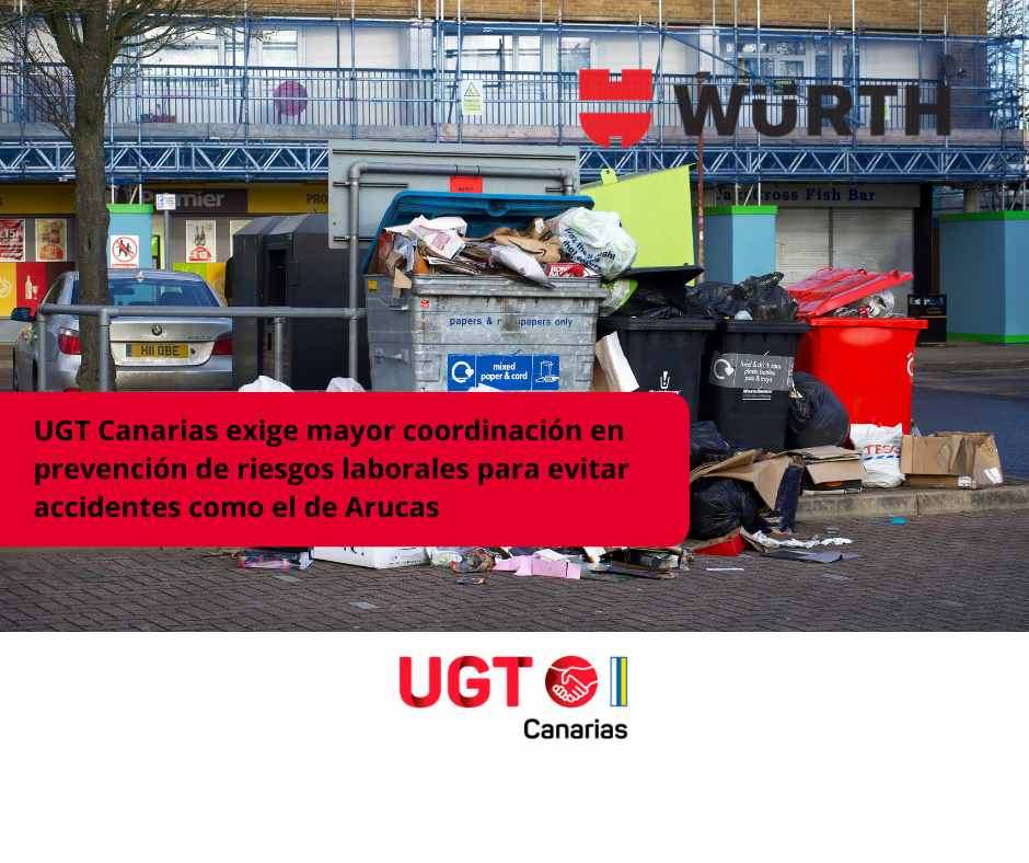 UGT Canarias exige mayor coordinación en prevención de riesgos laborales para evitar accidentes como el de Arucas 