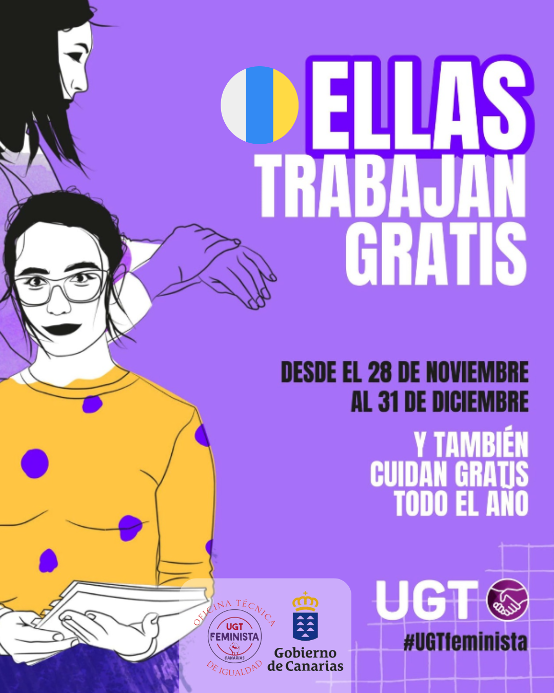 cartel ellas trabajan gratis